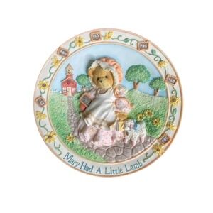 Vintage Cherished Teddies Mary Had A Little Lamb Nursery Rhymes Plate‎ 1994
